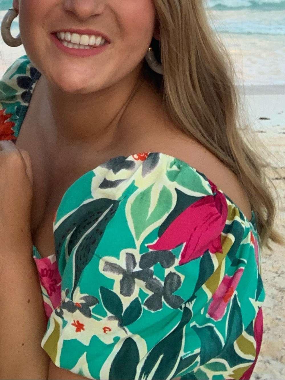 Teal Floral Puff-Sleeve Maxi Dress - Picture 11 of 11